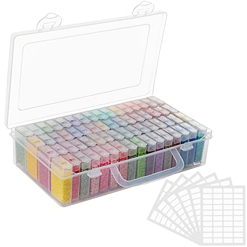Handi Stitch 60.000 Diamond Dotz Perline Diamond Painting Rotonde - 60 Colori - 64 Piccoli Contenitori Con Scatola Ed Etichette - Diamond Painting Kit