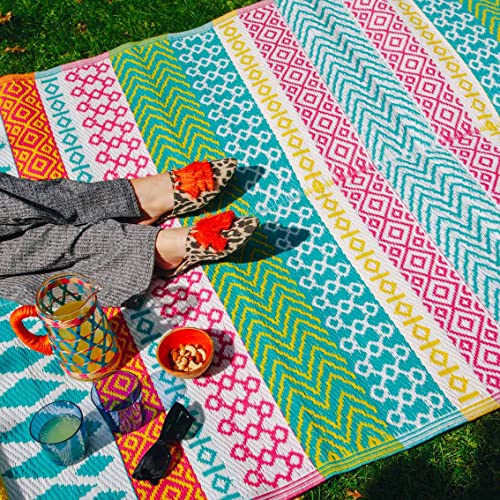 Talking Tables Robust & Non Slip Mat Boho Outdoor Rug, Bohorug, 120 X 180 Cm