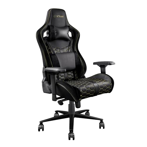 Trust Gaming Sedia Da Gaming Gxt 712 Resto Pro - Sedia Ufficio Ergonomica, Particolarmente Comoda, Comodo Cuscino Zona Lombare E Collo, Postazione Gam