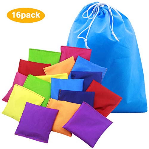 Disino 16 Pezzi 10 X 10Cm Nylon Toss Game Bean Bags, Impermeabile Acchetti Da Lancio, Sacchetti Fagioli Con Borsa Coulisse, Toss Lancio Giochi Per All