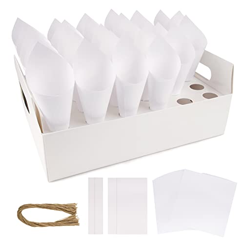 Bofunx 50Pcs Coni Portaconfetti Matrimonio Coni Portariso Scatoline Bomboniere Coni Di Coriandoli Per Matrimonio Nozze Comunione Battesimo Compleanno