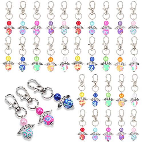 30 Pezzi Ciondoli Per Matrimonio/Battesimo/Natale/Comunione Charms Perle Misto Angelo Ali Pendenti Sfaccettati Gioielli Monili Bomboniere Battesimo Ba