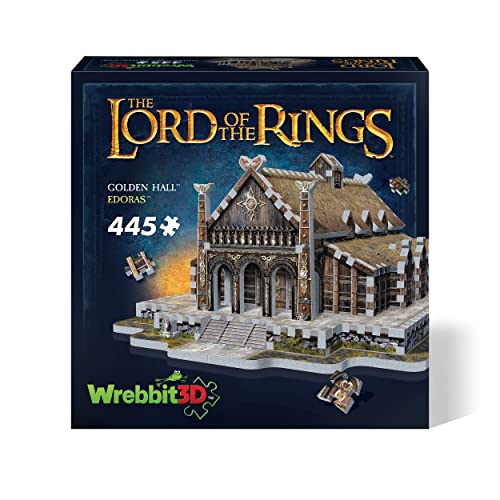 Wrebbit Puzzle 3D Il Signore Degli Anelli-Golden Hall-Edoras, 445 Pezzi 3D-3D-Puzzle, W3D-1016, Cartoncino, Multicolore, One Size