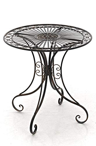 Clp Tavolino In Ferro Giardino Hari I Tavolino Tondo Outdoor Stile Rustico I Tavolino Salotto Design, Colore:Bronzo