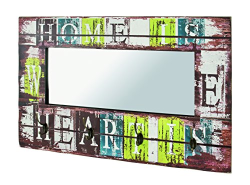 Haku Möbel Appendiabiti Da Parete, Mdf, Motivo Vintage, L 80 X P 10 X A 52 Cm
