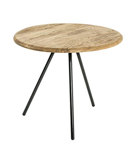 Haku Möbel Tavolino, Legno Massello, Rovere Nero, Ø 50 X H 43 Cm