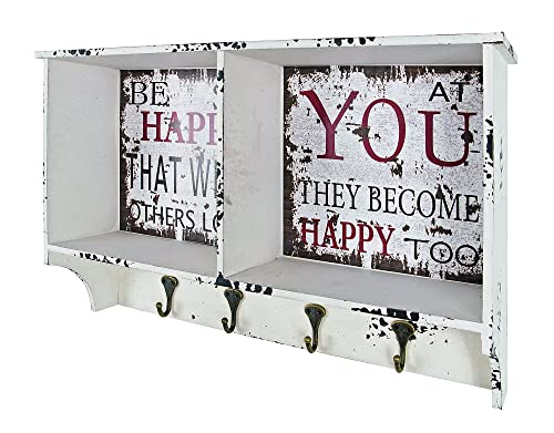 Haku Möbel Appendiabiti Da Parete, Mdf, Motivo Vintage, L 65 X P 15 X A 40 Cm