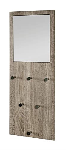 Haku Möbel Appendiabiti Da Parete, Mdf, Rovere Cromato Tartufo, L 30 X P 6 X A 80 Cm