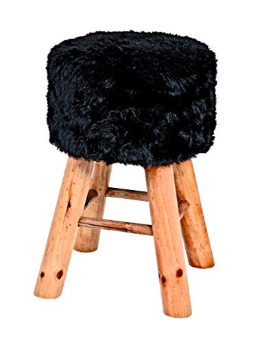 Haku Möbel Sgabello, Legno Massello, Nero, Ø 30 X H 45 Cm