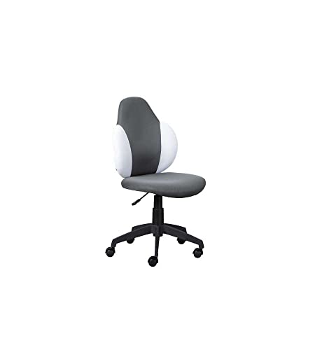 Inter Link Scrivania Ufficio Sedia Girevole Per Bambini Rete Di Rivestimento Nella Combinazione Di Colori Grigio Scuro E Bianco, 52 X 56 X 94-104 Cm