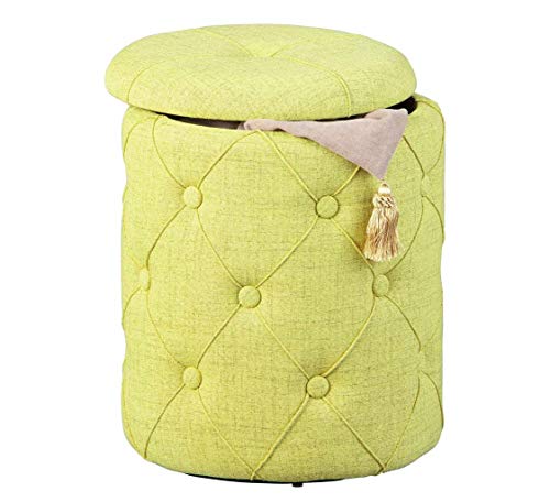 Inter Link Yapak Pouff, Tessuto, Giallo, 34 X 34 X 40 Cm