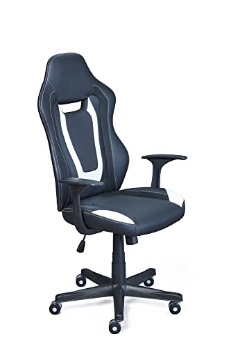 Inter Link Work H02 Sedia Direzionale, Metallo, Poliuretano, Bianco, 67,50 X 62 X 113,5-122 Cm