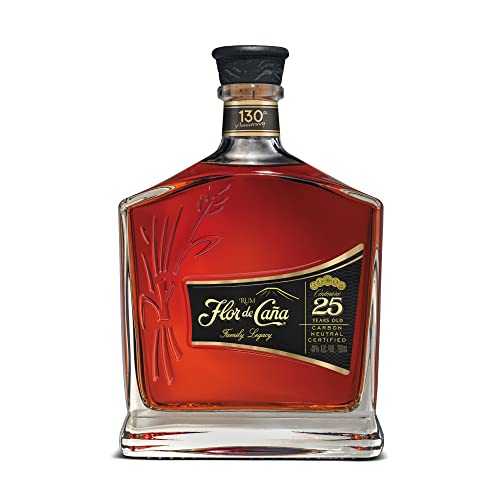 Flor De Caña 25 Anni, Rum Scuro, Senza Zuccheri Aggiunti, Bottiglia Da 700Ml