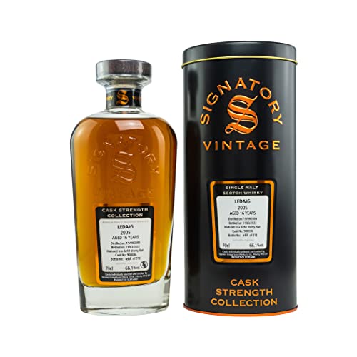 Signatory Vintage Ledaig 16 Years Old Cask Strength 2005 66,1% Vol. 0,7L In Tinbox