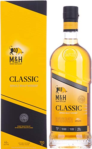 Milk&Honey - Classic Single Malt Whisky, Prodotto In Israele, Leggermente Torbato, 46% Vol, Bottiglia In Vetro Da 700 Ml
