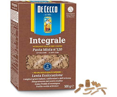 5 X Pasta De Cecco Pasta Mista Integrale N. 120 Grani Italiani 500 Gr