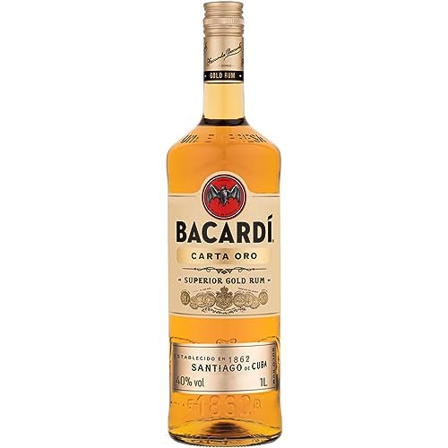 Bacardí Carta Oro Gold Rum, Iconico Rum Dei Caraibi, Ideale Per Il Cocktail Cuba Libre, Vol. 37,5%, 100 Cl / 1 L