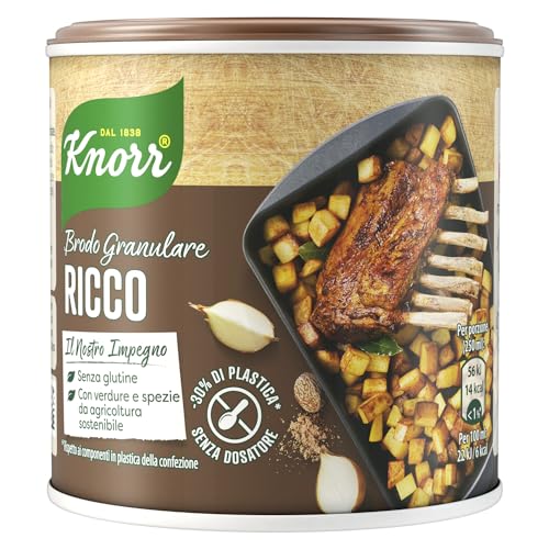 Knorr Brodo Granulare Ricco, Senza Glutine E Lattosio, Con Pochi Grassi, Ideale Per Il Tuo Ragù E Carne Alla Griglia, 150G