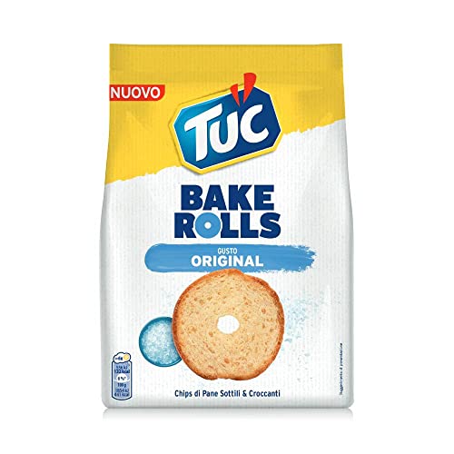 Tuc Bake Rolls, Gusto Original, Chips Di Pane Cotte Al Forno, Sottili E Croccanti, 150G