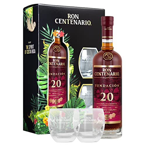 Ron Centenario Fundación 20 Sistema Solera Rum 40% Vol. 0,7L In Giftbox With 2 Tumbler