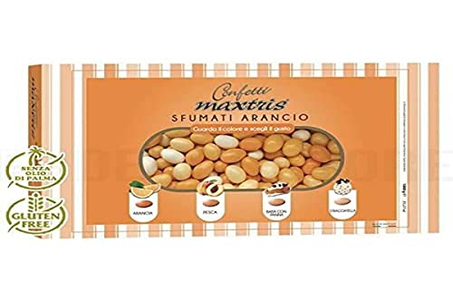 Confetti Maxtris, Confetti Italiani Di Mandorla, Sfumato Arancio 4 Gusti, 1 Kg.
