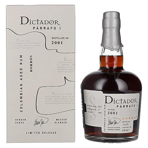 Dictador Párrafo I 21 Years Old Borbón Vintage 2001 44% Vol. 0,7L In Giftbox