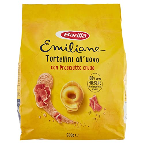 Barilla Pasta All'Uovo Ripiena Le Emiliane Tortellini Con Prosciutto Crudo, 500 G