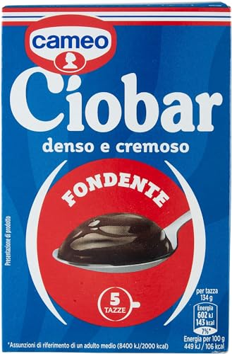 Cameo Ciobar Fondente Cioccolata Calda, Preparato Per Bevanda Al Gusto Cioccolato Fondente Denso E Cremoso Per 5 Tazze, Adatto Alla Preparazione Vegan