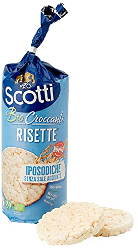 Riso Scotti - Risette Iposodiche - Gallette Di Riso Senza Glutine Bio Senza Sale Aggiunto, Alimento Biologico Per La Colazione - 130 Gr