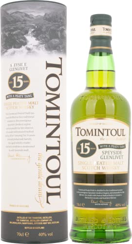 Tomintoul 15 Years Old Single Peated Malt Scotch Whisky With A Peaty Tang 40% Vol. 0,7L In Giftbox