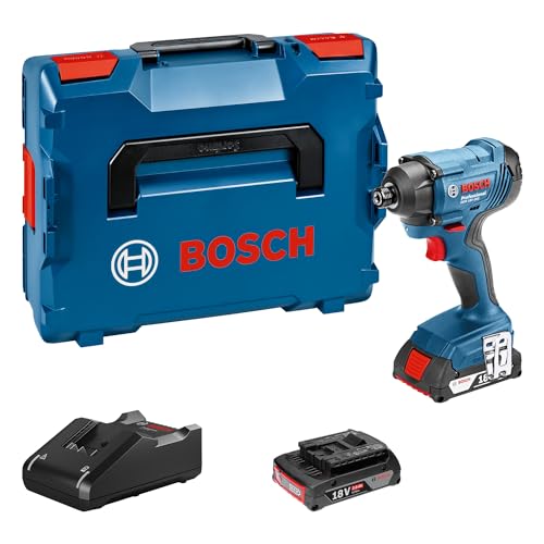 Bosch Professional 18V System Avvitatore A Massa Battente A Batteria Gdr 18V-160 C (Incl. 2 Batt. 2,0 Ah E Caricabatteria, Valigetta L-Boxx)