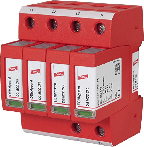 Dehn Dg M Tns 275 Multi-Pole Surge Annurser Guard, Rosso, Dimensioni M, Tipo 2