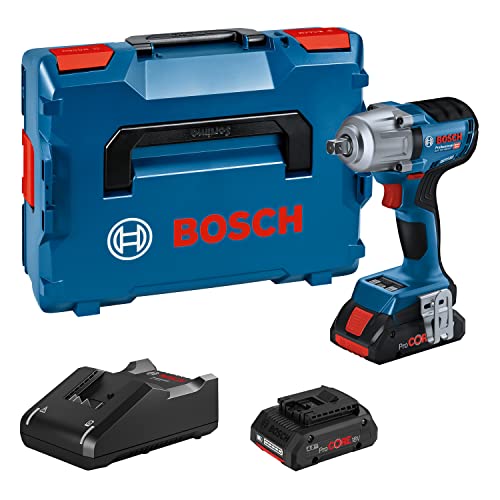 Bosch Professional 18V System Avvit. A Massa Battente A Batt. Gds 18V-450 Pc (Coppia Serr. Di 450 Nm, Coppia Svitam. Di 800 Nm, Mod. Bluetooth, 2 Batt