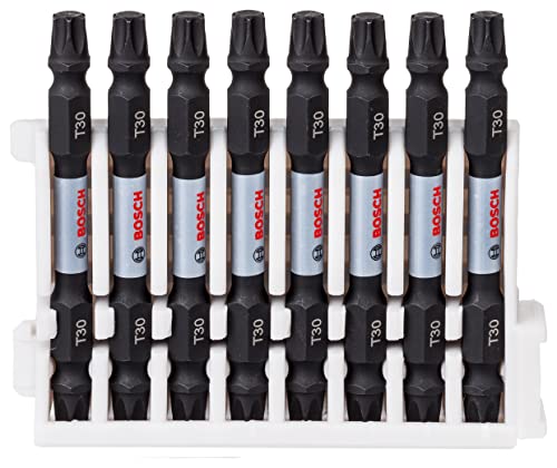 Bosch Accessories 8 Pz. Di Bit Avvitamento Doppi Set Torx (Impact Control, X T30-T30 Bits, Lunghezza 65Mm, Pick And Click, Accessorio Avvitatore A Imp