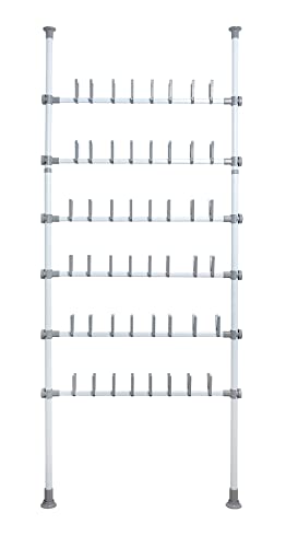 Wenko Porta Scarpe Telescopico Herkules Shoes - Sistema Regolabile Di Organizzazione, Scaffale Per Scarpe, Acciaio, 94 X 165-300 X 9 Cm, Bianco