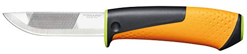 Fiskars Coltello Professionale, Include Fodero Con Affilalama, Lunghezza Totale: 21,9 Cm, Nero/Arancione/Verde, 1023619