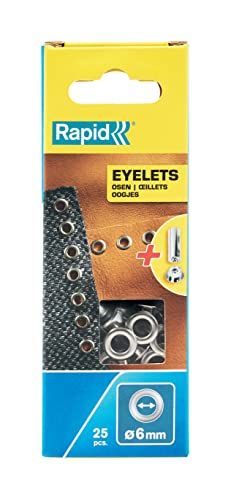Rapid 5000410 - Set Di Occhielli, 25 Pezzi, 6 Mm