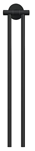 Tesa® Moon Black Portasciugamani A 2 Bracci Per Bagno E Wc In Stile Industriale E Bagni Moderno - Senza Foratura, Soluzione Adesiva Inclusa - 84 Mm X 