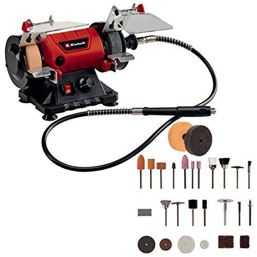 Einhell Smerigliatrice Combinata Tc-Xg 75 (Set Per Lucidatura/Levigatura, Albero Flessibile Di Precisione, Albero Su Cuscinetti A Sfera, Corpo In Meta