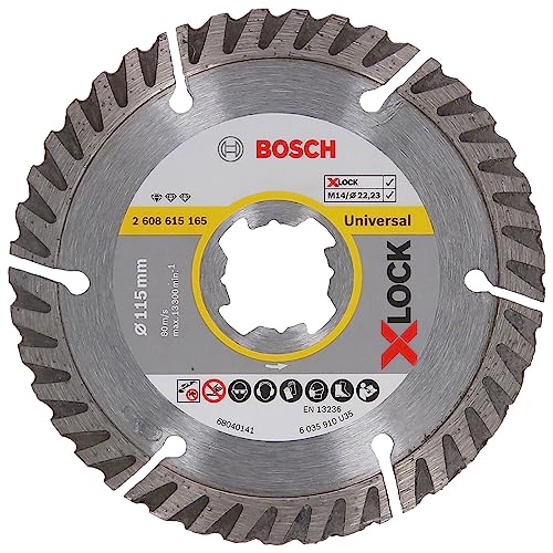 Bosch Accessories Disco Diamantato Standard, Universale, X-Lock, Diametro 115 Mm, 22.23 Larghezza Di Taglio 2 Mm
