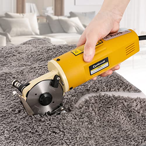 Cgoldenwalll Taglierina Elettrica Per Tessuti Con Spessore Di Taglio Massimo 25Mm Affilatura Lama Automatica Ideale Per Tessile/Pelle/Taglio Carta Oli