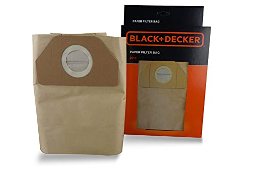 Black+Decker Sacchetti Filtro In Carta 20L Per Aspiratori Solidi E Liquidi
