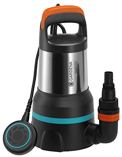 Gardena Pompa Sommergibile Per Acque Chiare E Sporche 15000: Pompa Di Drenaggio Combinata Con Portata Di 15.000 L/H, Aspirazione Piatta Fino A 1 Mm E