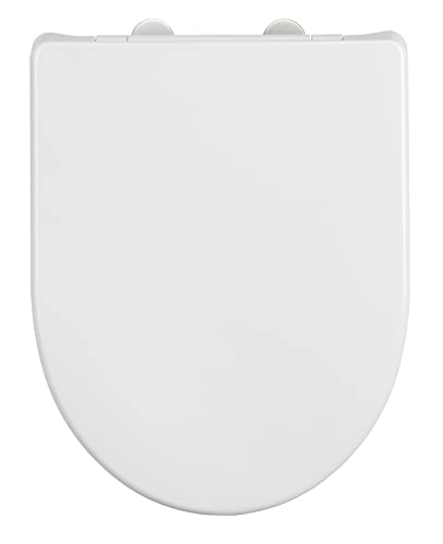 Wenko Copri Water Sindia Fino A 300 Kg, Abbassamento Automatico Easy-Close E Attacco In Acciaio Inossidabile Igienico Fix-Clip A 1 Pulsante, Plastica