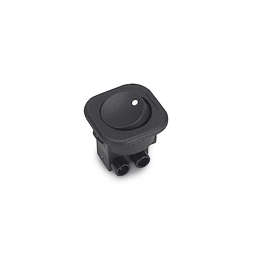 Emuca - Interruttore Da Incasso D21X21, Plastica Nera, Tecnoplastica, 10 Un