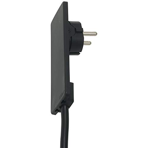 Schulte Elektrotechnik 1510 0000 0100 - Presa Superpiatta Evoline Con Contatto Di Protezione, Colore: Nero
