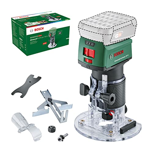 Bosch Home And Garden Fresa Per Rifiniture A Batteria Advancedtrimrouter 18V-8 (Senza Batteria, Sistema Da 18 Volt, Motore Brushless, In Confezione Di