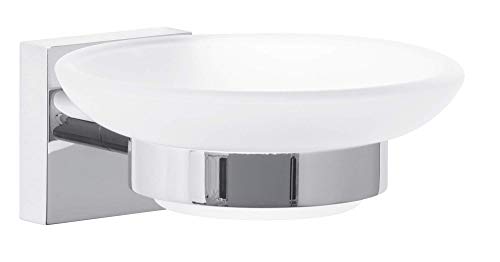 Portasapone Tesa Ekkro, Metallo Cromato Lucido, Autoadesivo, Tecnologia Di Montaggio Adesiva, 51Mm X 110Mm X 131Mm