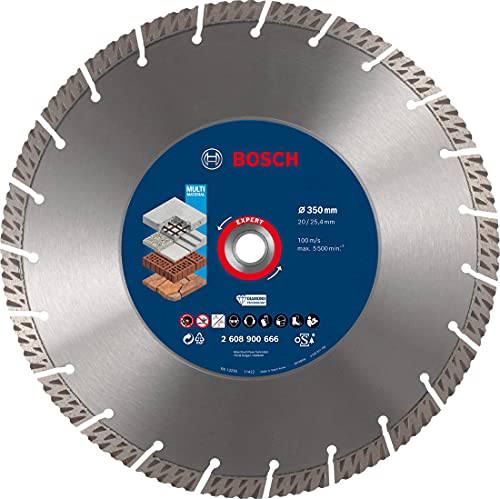 Bosch Home And Garden 1X Dischi Diamantati Expert Multimaterial (Per Calcestruzzo, Ø 350 Mm, Accessorio Sega Circolare Da Banco, Mototroncatrice A Sco