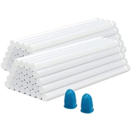 Ferrestock Fskbtf003 Fskbtf003-Set Di 60 Bastoncini Di Colla, Diametro 7 Mm, Lunghezza 200 Mm, Include 2 Ditali, Ideali Per L'Uso Con Pistole Termofus